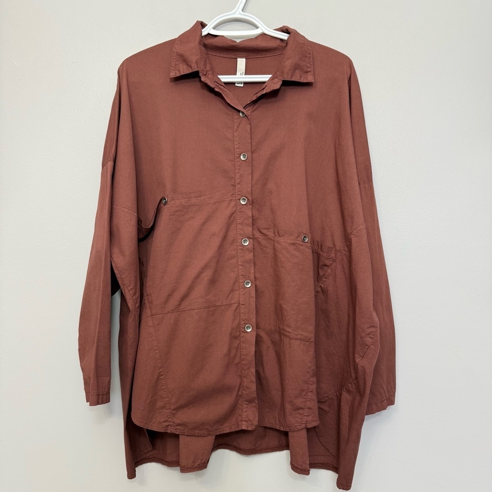Caposhie 🇮🇹Made in Italy Button Down Cotton Top sz OS